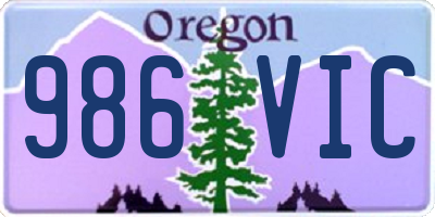 OR license plate 986VIC