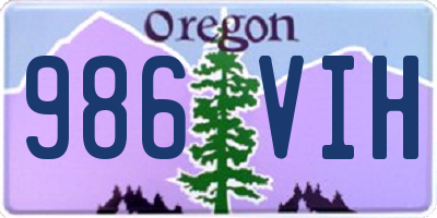 OR license plate 986VIH