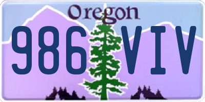 OR license plate 986VIV