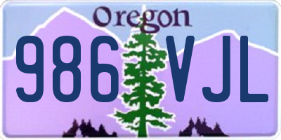 OR license plate 986VJL