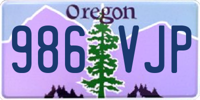 OR license plate 986VJP