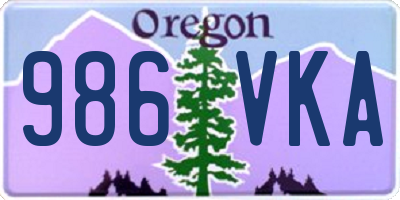 OR license plate 986VKA