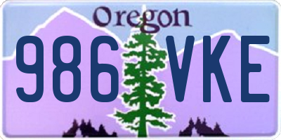 OR license plate 986VKE