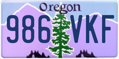 OR license plate 986VKF