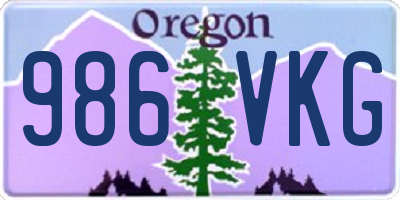 OR license plate 986VKG