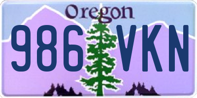 OR license plate 986VKN