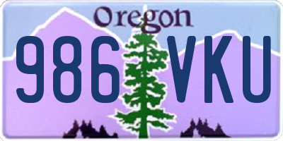 OR license plate 986VKU