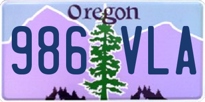 OR license plate 986VLA