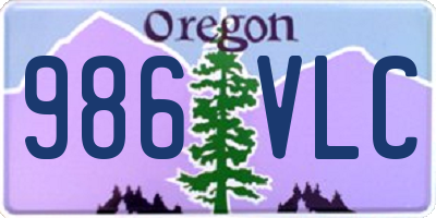 OR license plate 986VLC