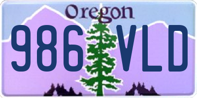 OR license plate 986VLD