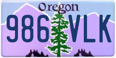 OR license plate 986VLK