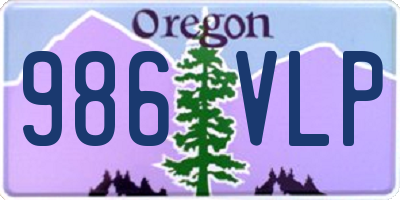 OR license plate 986VLP