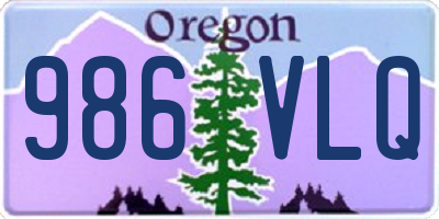 OR license plate 986VLQ