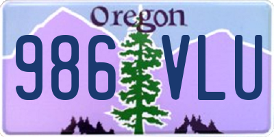 OR license plate 986VLU