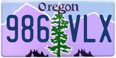 OR license plate 986VLX