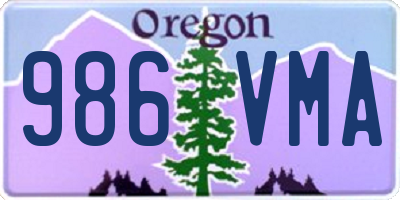 OR license plate 986VMA