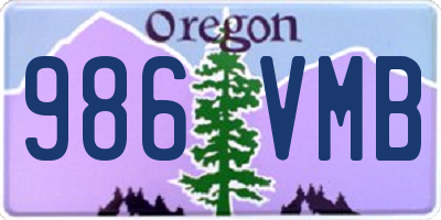 OR license plate 986VMB