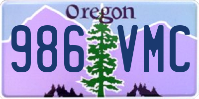 OR license plate 986VMC