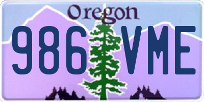 OR license plate 986VME