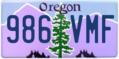 OR license plate 986VMF