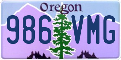 OR license plate 986VMG