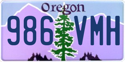 OR license plate 986VMH