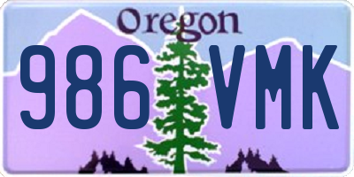 OR license plate 986VMK