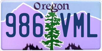 OR license plate 986VML