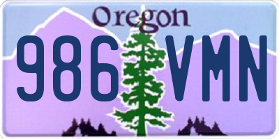 OR license plate 986VMN
