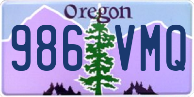 OR license plate 986VMQ