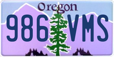 OR license plate 986VMS