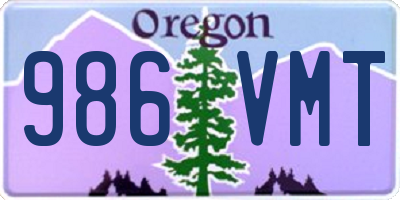 OR license plate 986VMT