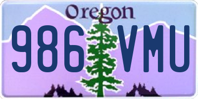 OR license plate 986VMU