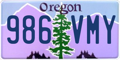 OR license plate 986VMY