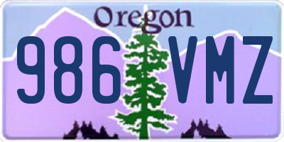 OR license plate 986VMZ