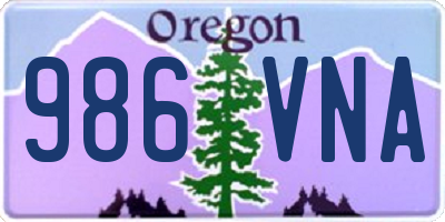 OR license plate 986VNA