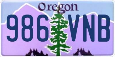 OR license plate 986VNB