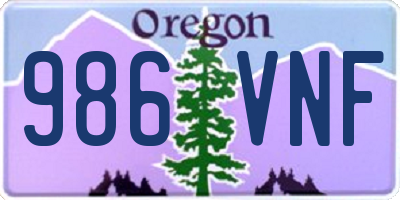 OR license plate 986VNF