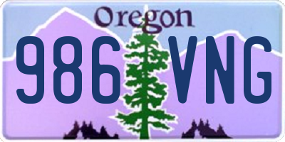 OR license plate 986VNG
