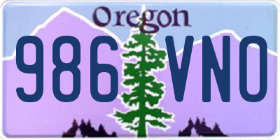OR license plate 986VNO