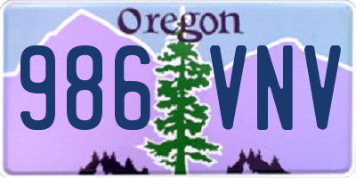 OR license plate 986VNV