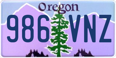 OR license plate 986VNZ