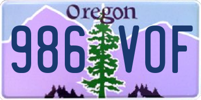 OR license plate 986VOF