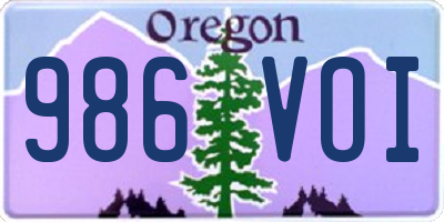 OR license plate 986VOI