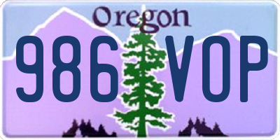 OR license plate 986VOP