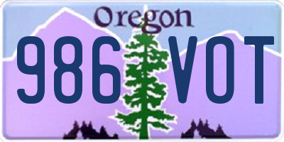 OR license plate 986VOT