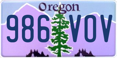 OR license plate 986VOV