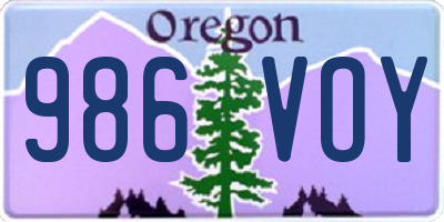 OR license plate 986VOY