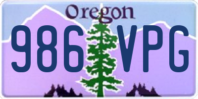 OR license plate 986VPG