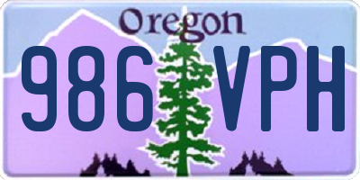 OR license plate 986VPH